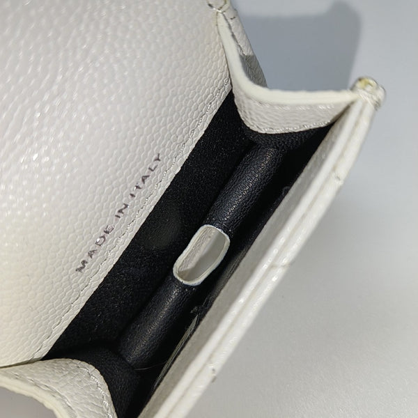 Quilted Grained Calfskin Belt Bag White