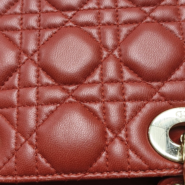 Lady Dior Mini Cannage Lambskin Red