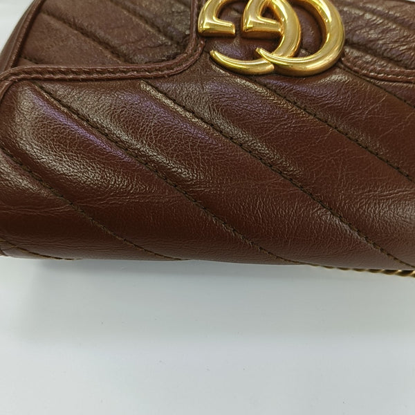 GG Marmont Mini Quilted Calfskin Brown