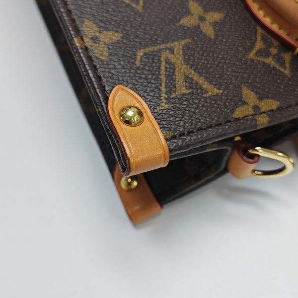 SAC PLAT MM Monogram Coated Canvas Brown