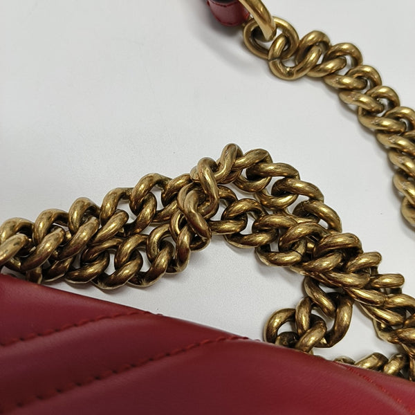GG Marmont Small Quilted Calfskin Red