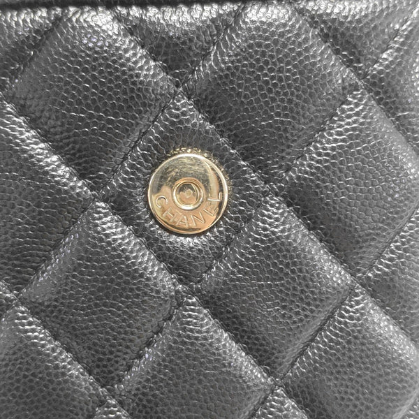 Quilted Calfskin Shoulder Bag Black