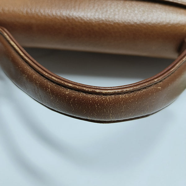 Calfskin Top Handle Bag Brown