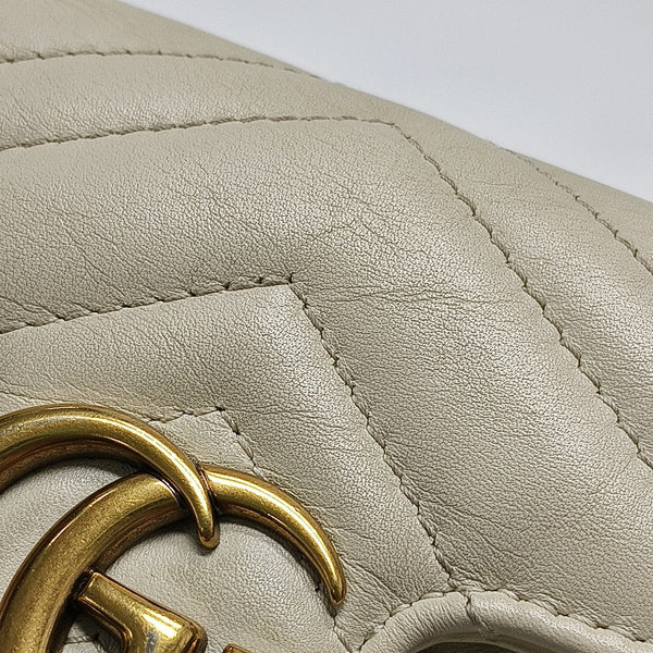 GG Marmont Mini Quilted Calfskin White