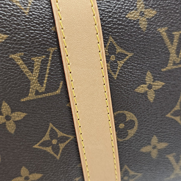 KEEPALL 50 Monogram Coated Canvas Brown