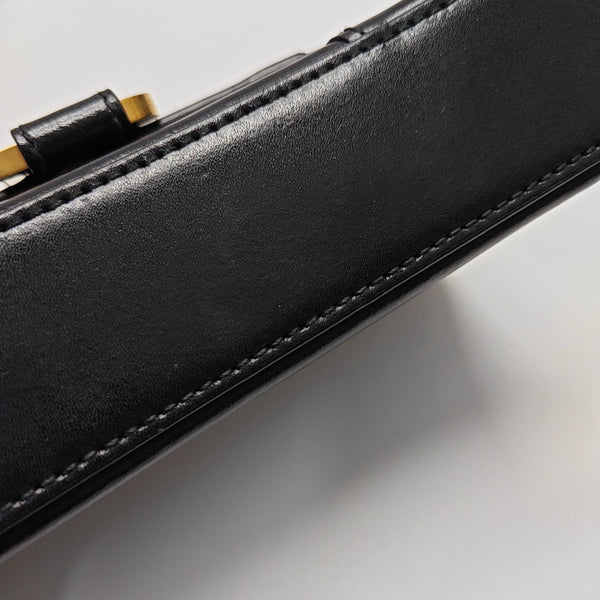 Hourglass Wallet On Chain Mini Calfskin Black