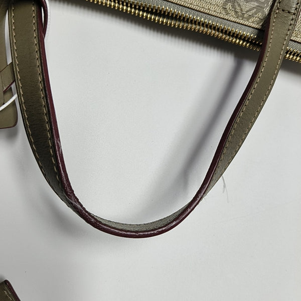 Coated Canvas Top Handle Bag Gray
