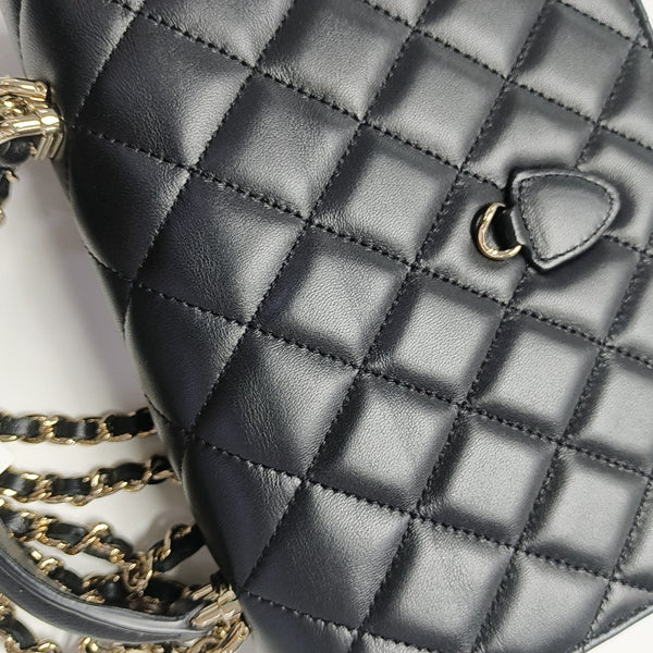 Quilted Lambskin Shoulder Bag Mini Black