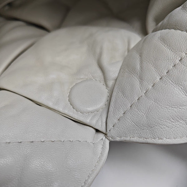 Lambskin Top Handle Bag White