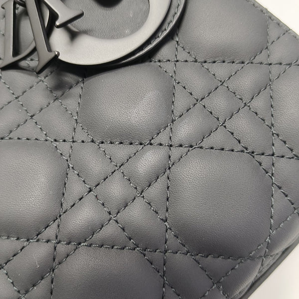 Lady Dior Mini Cannage Calfskin Black