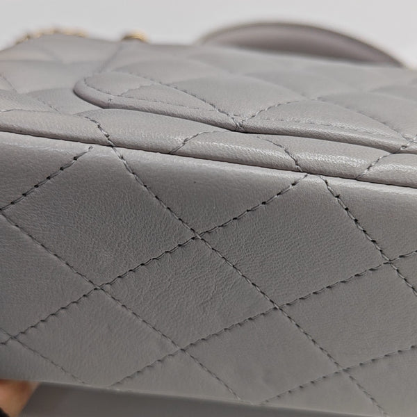 Quilted Lambskin Gray