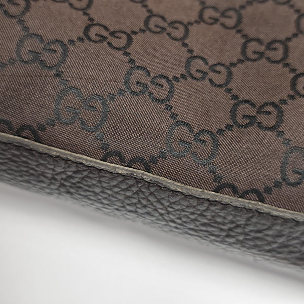 Monogram Nylon Shoulder Bag Brown