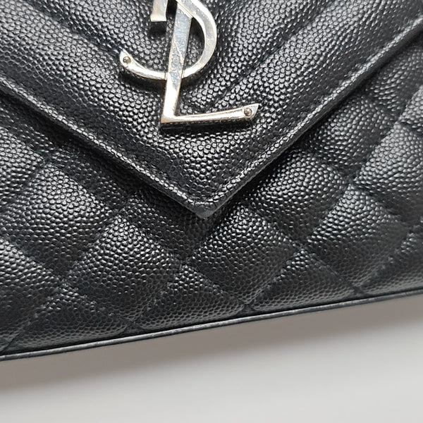 ENVELOPE Small Chevron Calfskin Black