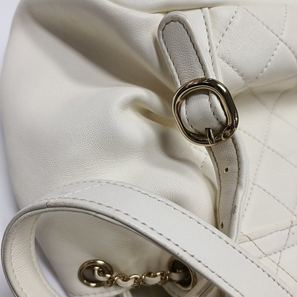 DUMA Small Quilted Lambskin White