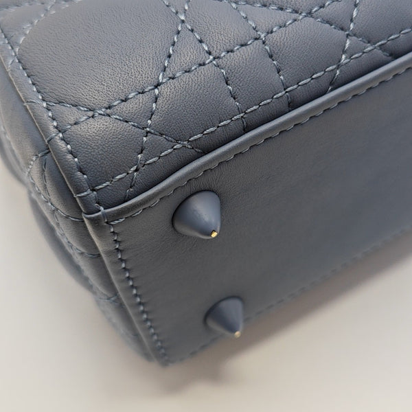 Lady Dior Small Cannage Lambskin Blue