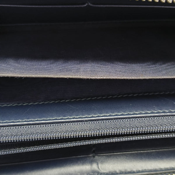 Signature Monogram Calfskin Blue Wallet