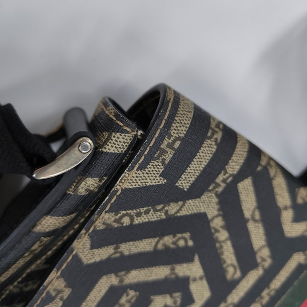 Coated Canvas Shoulder Bag Brown