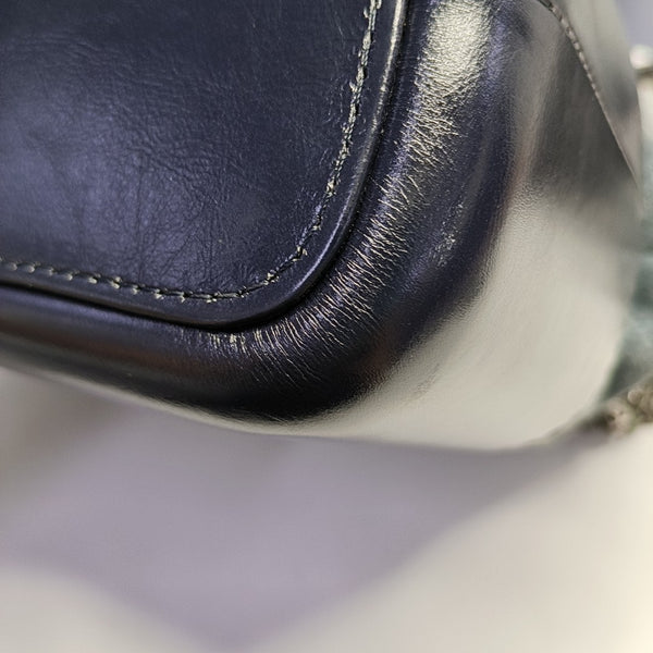 GABRIELLE Medium Quilted Suede Blue