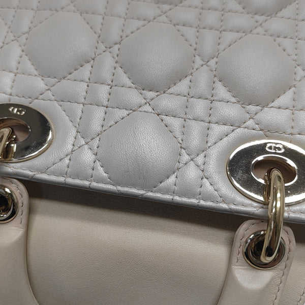 Lady Dior Mini Cannage Lambskin Beige