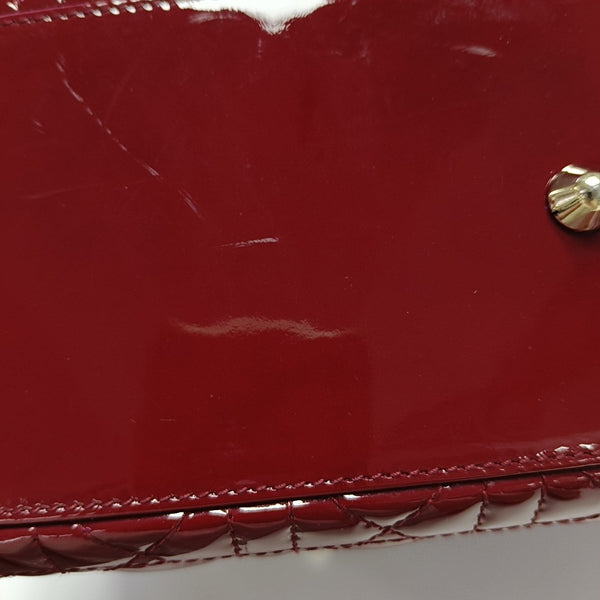 Lady Dior Large Cannage Patent Leather Red