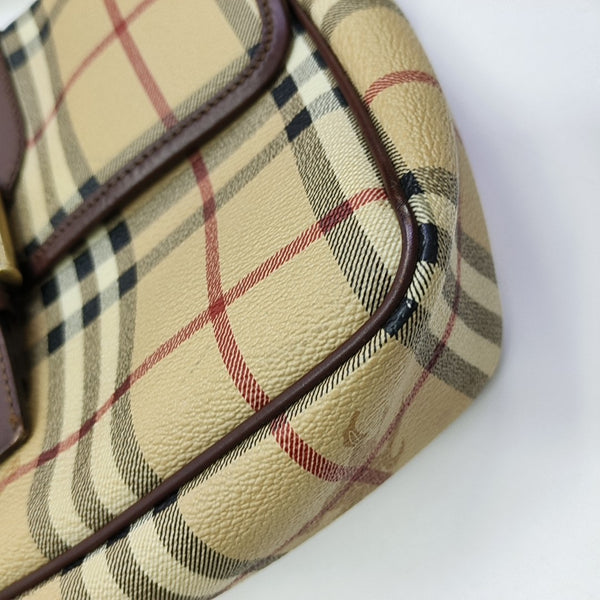 Coated Canvas Shoulder Bag Beige