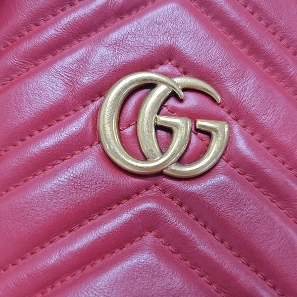 GG Marmont Mini Quilted Calfskin Red