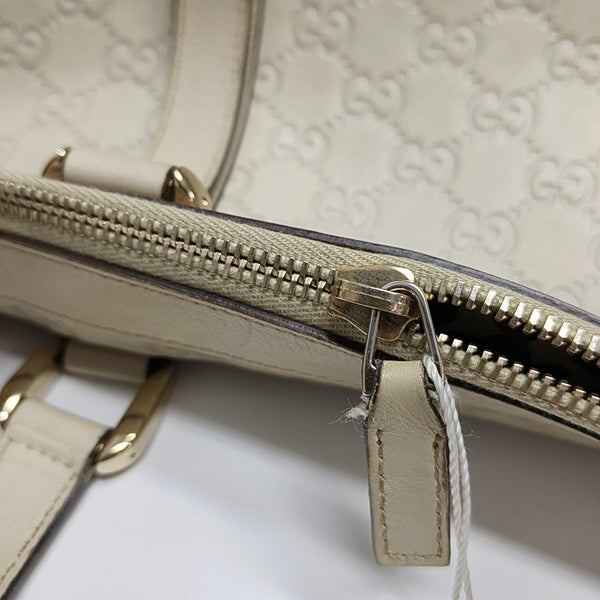 Abbey Monogram Calfskin White