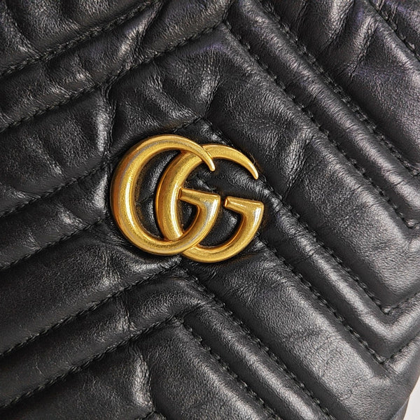 GG Marmont Mini Quilted Calfskin Black