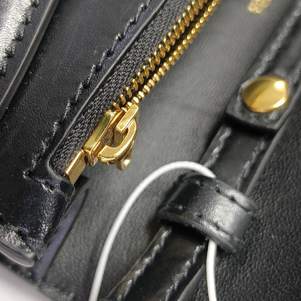 Hourglass Wallet On Chain Mini Calfskin Black