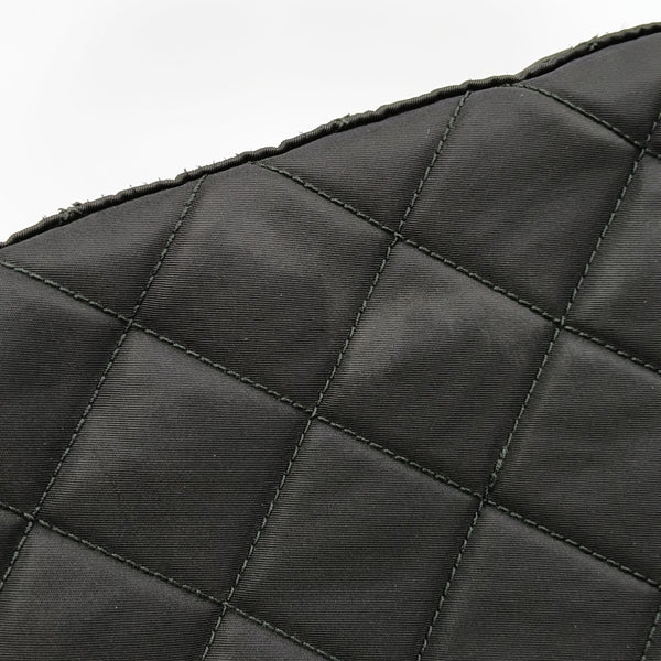 Quilted Nylon Shoulder Bag Black
