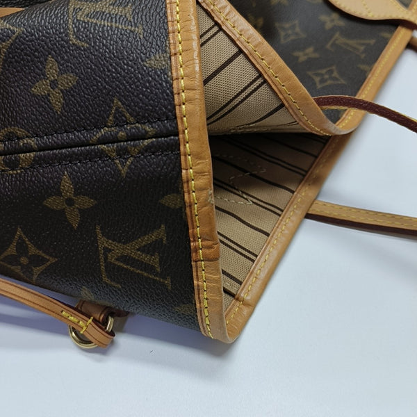 NEVERFULL MM Monogram Coated Canvas Brown