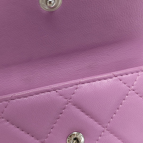 Quilted Lambskin Wallet Purple