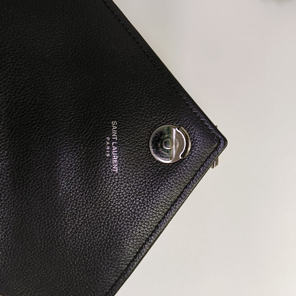 Chevron Lambskin Shoulder Bag Black