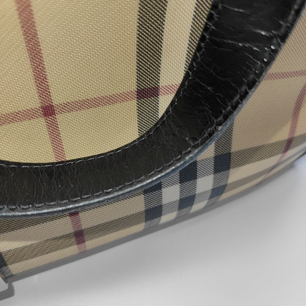 Coated Canvas Top Handle Bag Beige