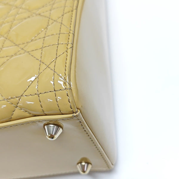 Lady Dior Large Cannage Lambskin Yellow