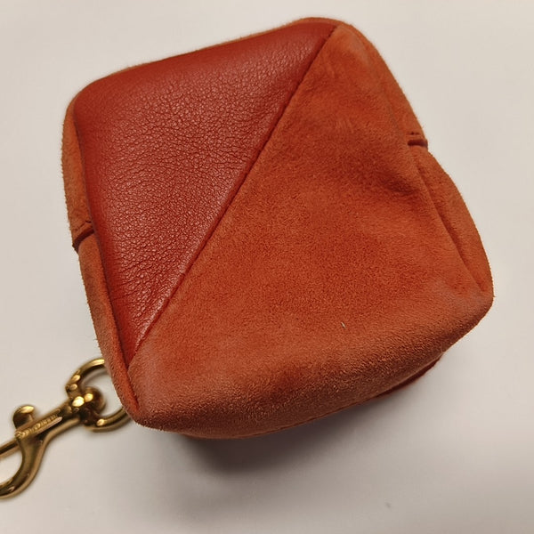 MONOGRAM BLOGGER Quilted Suede Pink Coin Purse