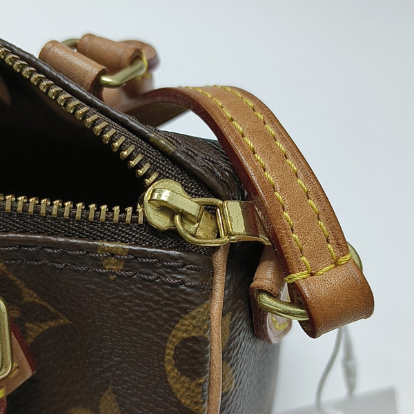 SPEEDY Nano Monogram Coated Canvas Brown