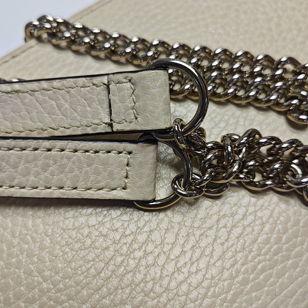 Interlocking G Small Calfskin Beige