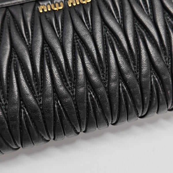 Miu Confidential Quilted Lambskin Black