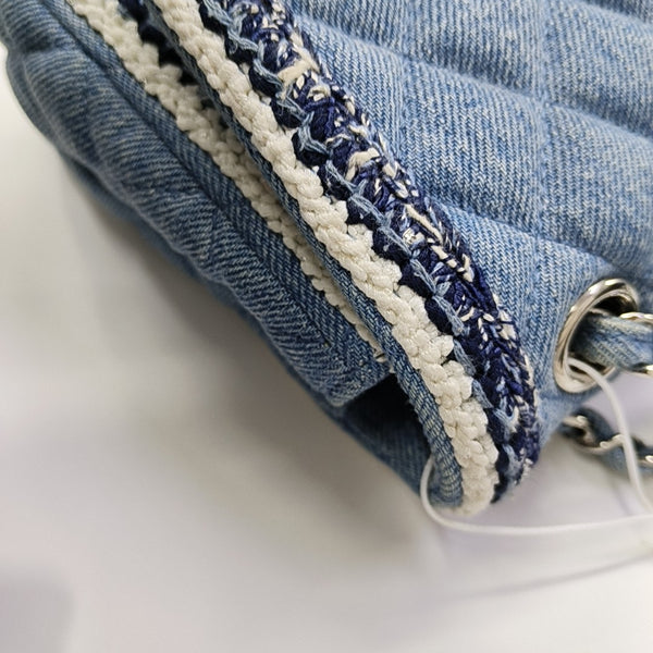 CLASSIC FLAP Small Quilted Denim Blue