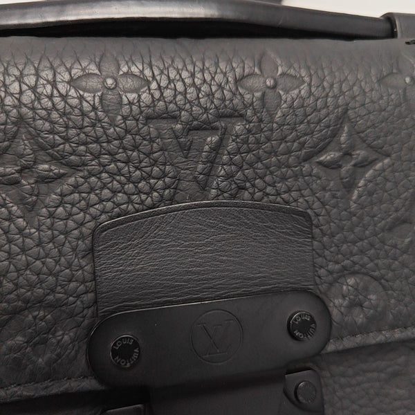 S LOCK Monogram Calfskin Black
