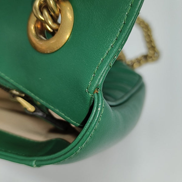 GG Marmont Medium Quilted Calfskin Green