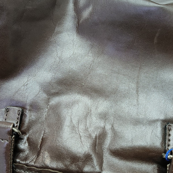 Calfskin Top Handle Bag Brown