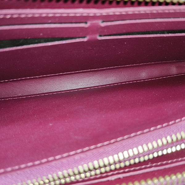CLÉMENCE Monogram Patent Leather Purple Wallet