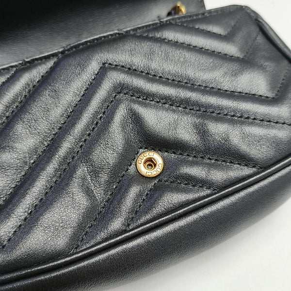 GG Marmont Mini Quilted Calfskin Black