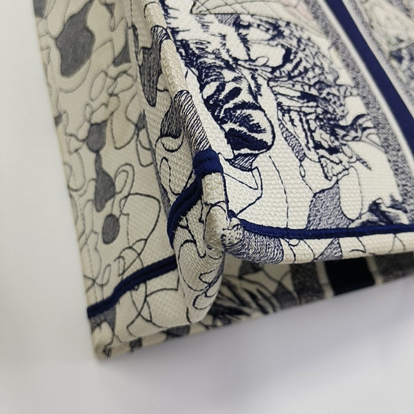 Book Tote Large Canvas Blue