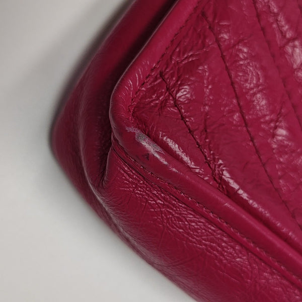 NIKI Small Chevron Calfskin Red