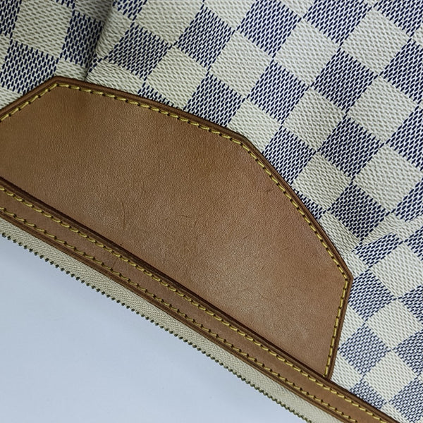 SIRACUSA MM Damier Azur Coated Canvas White
