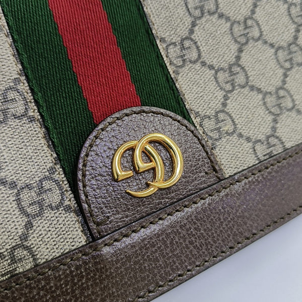 Ophidia Small Monogram Coated Canvas Beige