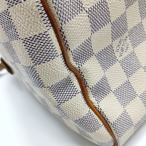 SPEEDY 25 Damier Azur Coated Canvas White